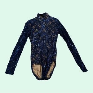 navy leotard dance costume